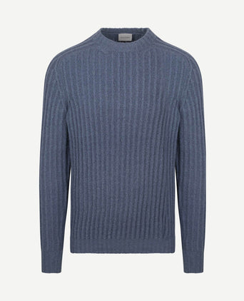 Pullover boiled wool blauw