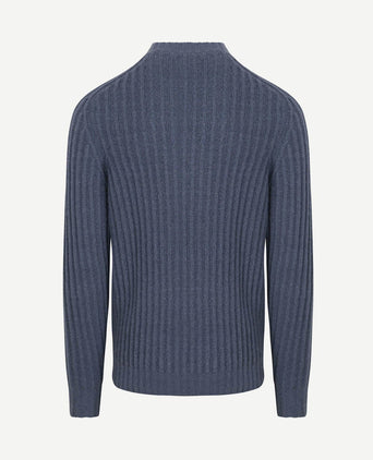 Pullover boiled wool blauw