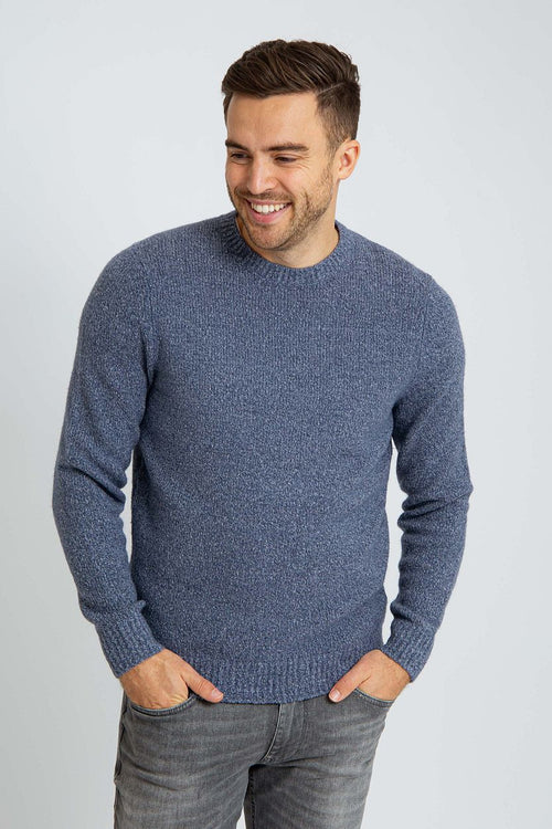 Suitable pullover boiled wool blauw