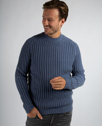 Pullover boiled wool blauw