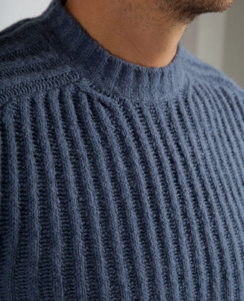 Pullover boiled wool blauw