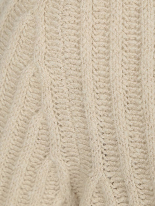 Suitable pullover boiled wool ecru