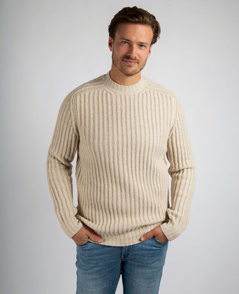 Suitable pullover boiled wool ecru