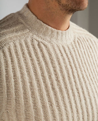 Suitable pullover boiled wool ecru