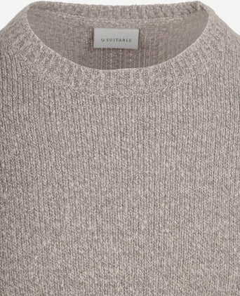 Suitable pullover boiled wool taupe