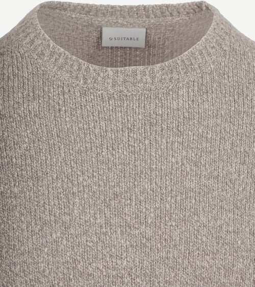 Suitable pullover boiled wool taupe