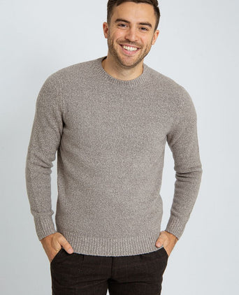 Suitable pullover boiled wool taupe