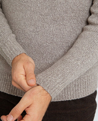 Suitable pullover boiled wool taupe