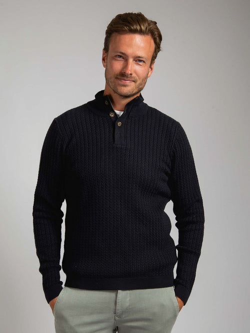 Suitable pullover camock donkerblauw