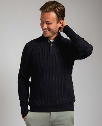 Suitable pullover camock donkerblauw