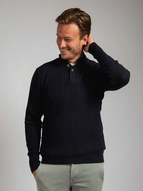 Suitable pullover camock donkerblauw