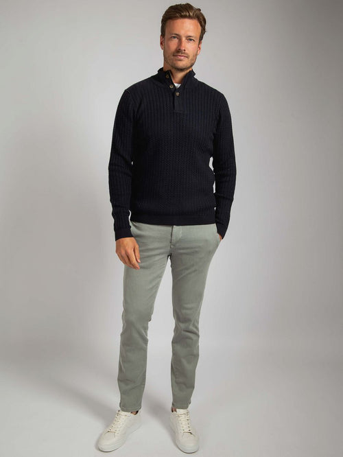 Suitable pullover camock donkerblauw