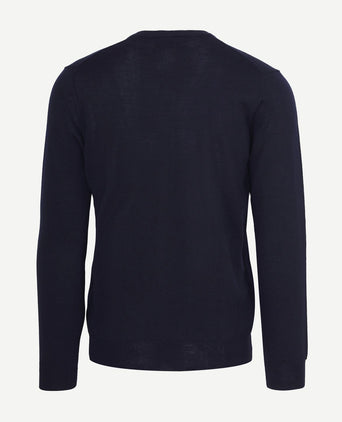 Suitable pullover v-hals wol donkerblauw