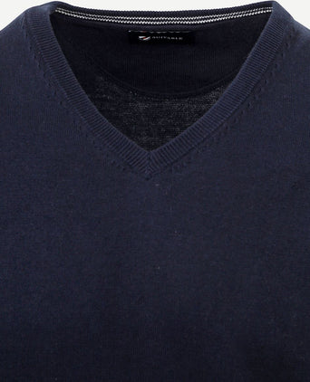Suitable pullover vini v-hals donkerblauw | Slim-fit
