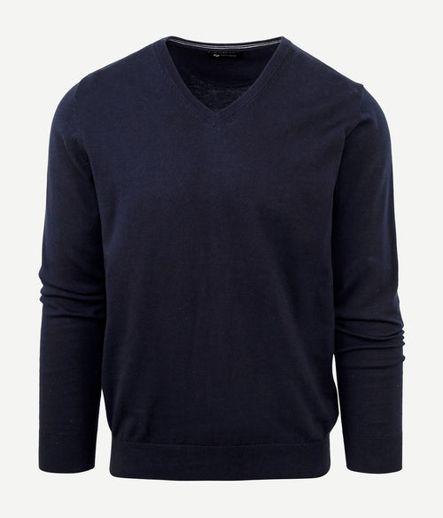 Suitable pullover vini v-hals donkerblauw | Slim-fit