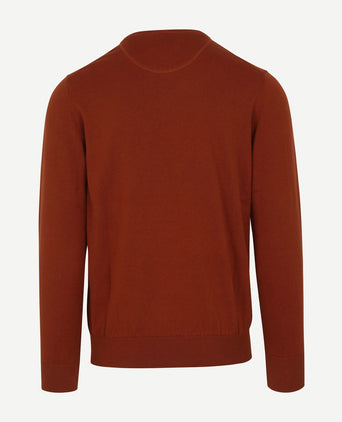Suitable pullover vini v-hals oranje | Slim-fit