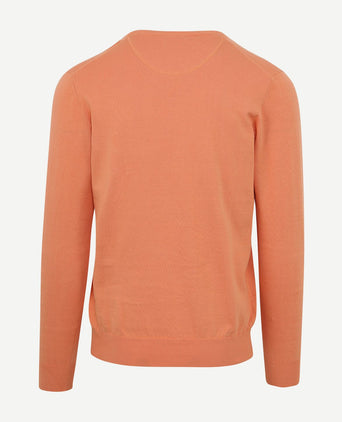 Suitable pullover vini v-hals oranje | Slim-fit