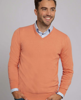 Pullover vini v-hals oranje