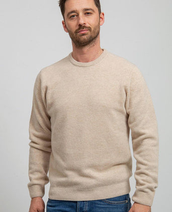 Suitable pullover wol o-hals beige