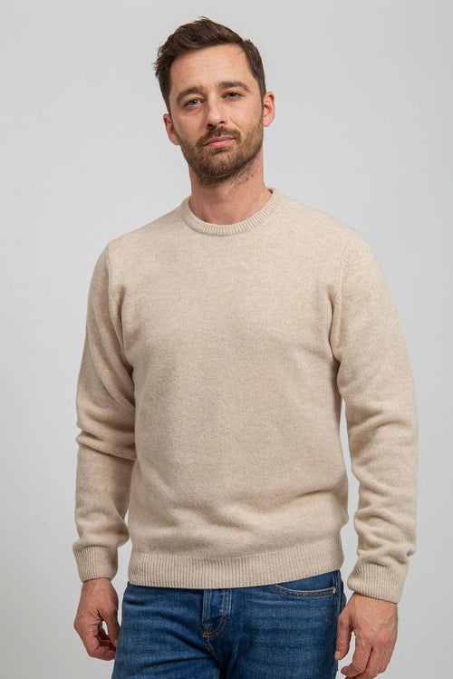 Suitable pullover wol o-hals beige