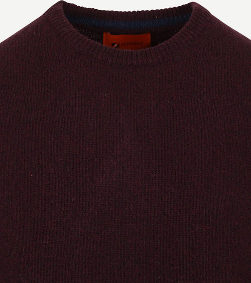 Suitable pullover wol o-hals bordeaux