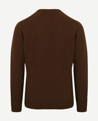 Suitable pullover wol v-hals bruin