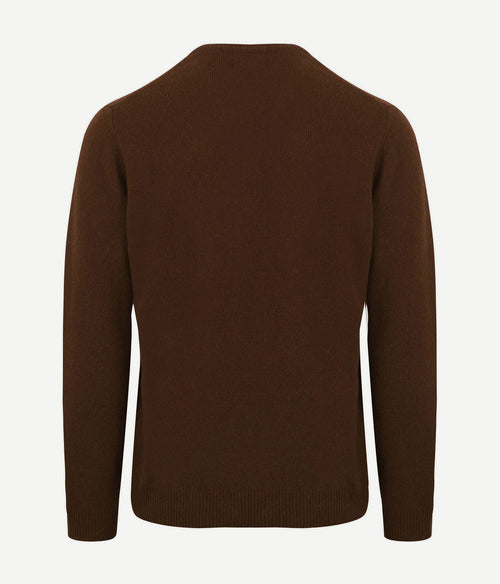 Suitable pullover wol v-hals bruin