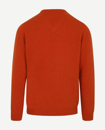 Suitable pullover wol v-hals oranje