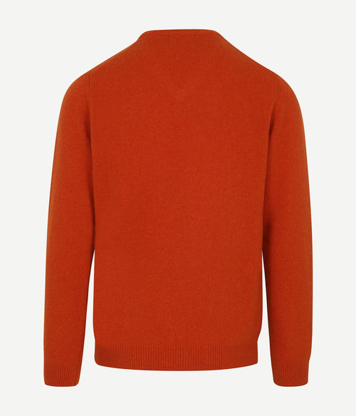 Suitable pullover wol v-hals oranje