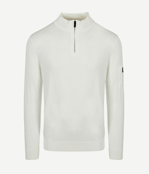 Suitable race halve rits trui ecru | Slim-fit