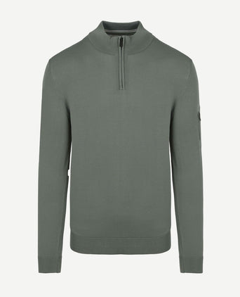 Suitable race halve rits trui groen | Slim-fit