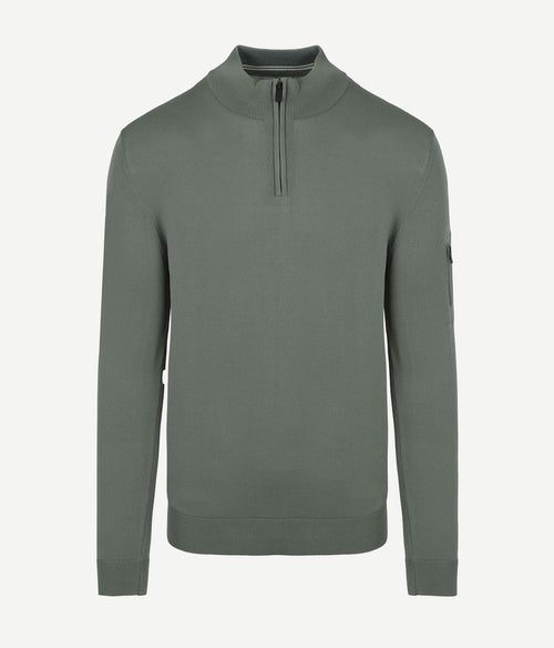 Suitable race halve rits trui groen | Slim-fit