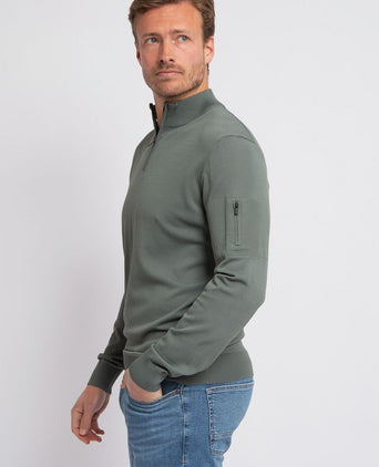 Suitable race halve rits trui groen | Slim-fit