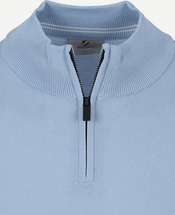 Suitable race halve rits trui lichtblauw | Slim-fit