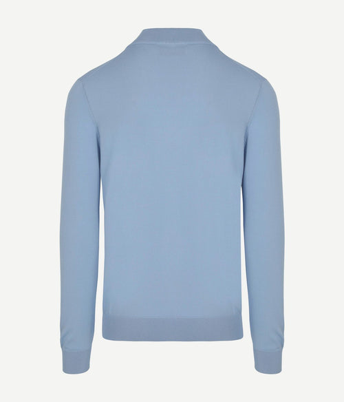 Suitable race halve rits trui lichtblauw | Slim-fit