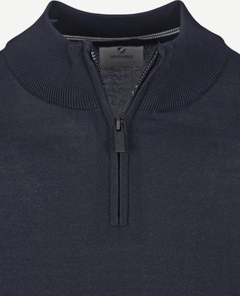 Suitable race halve rits trui donkerblauw | Slim-fit