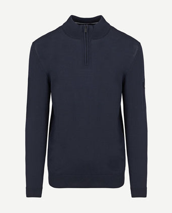 Race halve rits trui donkerblauw