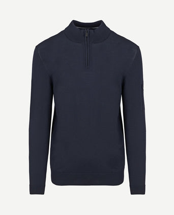 Race halve rits trui donkerblauw