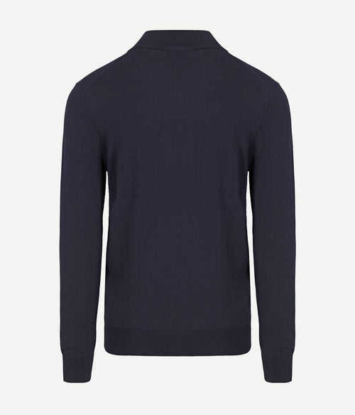 Suitable race halve rits trui donkerblauw | Slim-fit