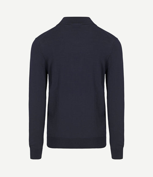 Race halve rits trui donkerblauw