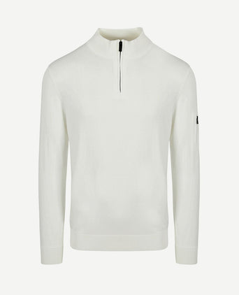 Race halve rits trui off white