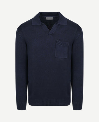 Raw trui riva knit donkerblauw