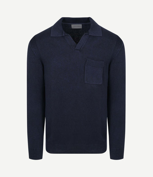 Raw trui riva knit donkerblauw