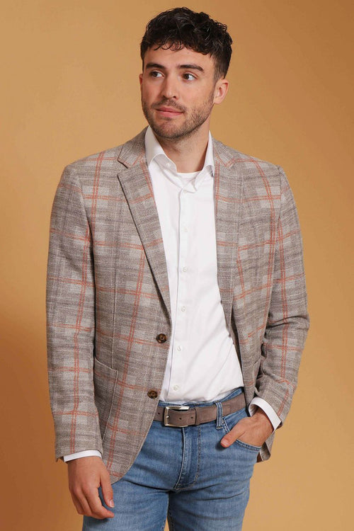 Suitable respect colbert fame jersey ruit flex bruin | Slim-fit