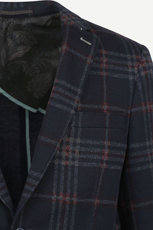 Suitable respect colbert montreal ruit flex donkerblauw