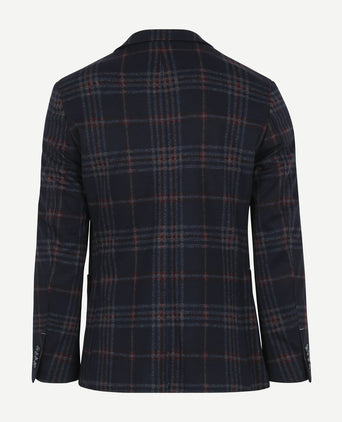 Suitable respect colbert montreal ruit flex donkerblauw