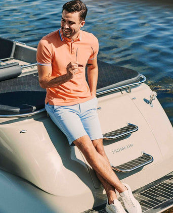 Suitable respect jink short lichtblauw | Slim-fit