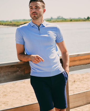 Suitable respect jink short donkerblauw | Slim-fit