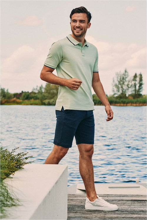 Suitable respect jink short donkerblauw | Slim-fit