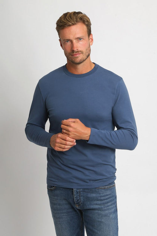 Suitable respect longsleeve heavy t-shirt donkerblauw